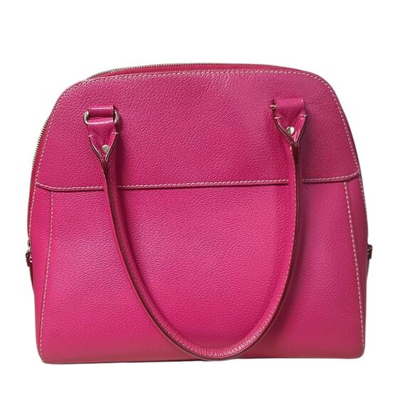 Kate Spade Pink Pebbled Leather Bowling Bag Satchel Vintage - Picture 3 of 12
